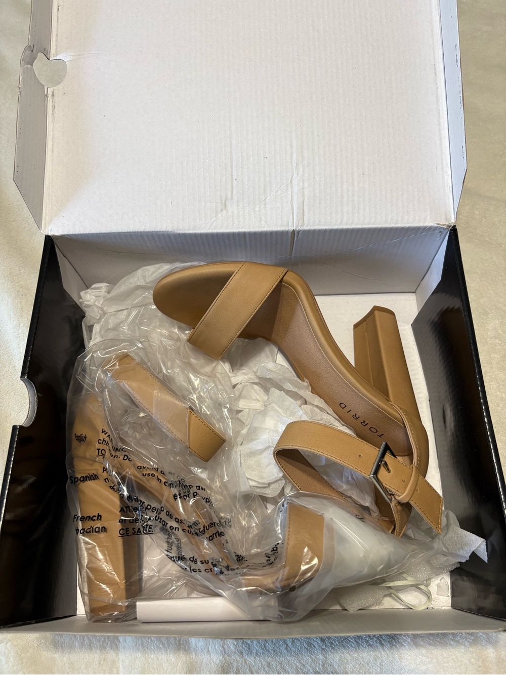 torrid Tan Block Heel Sandal with Ankle Strap